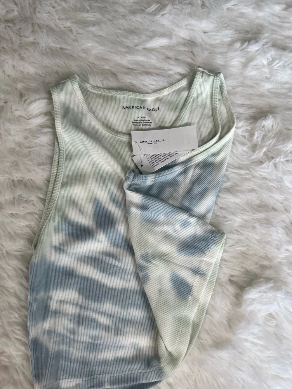 American Eagle High-Neck Crop Tank Top In Tie Dye Size Medium NWT